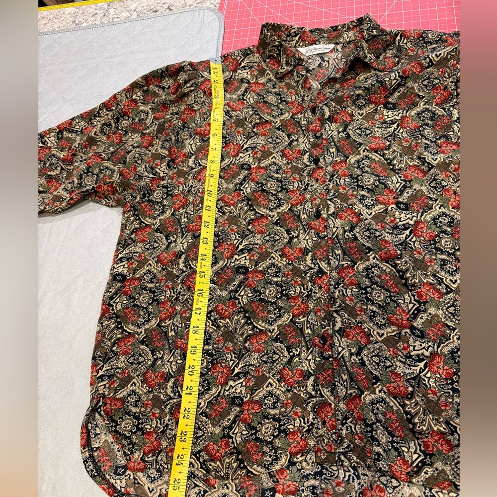 Macaw-Inggo Blouse Vintage Paisley Floral Button Down Blouse Retro Size Medium - Picture 5 of 12
